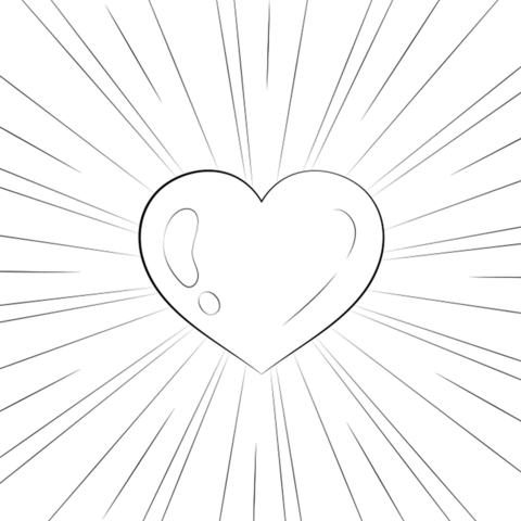 Shining Heart Coloring Page